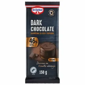 Crna čokolada DR. OETKER za kuvanje i jelo 46 kakao 150g