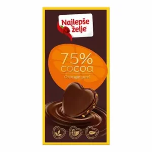 Crna čokolada NAJLEPŠE ŽELJE 75 kakao delova orange 75g
