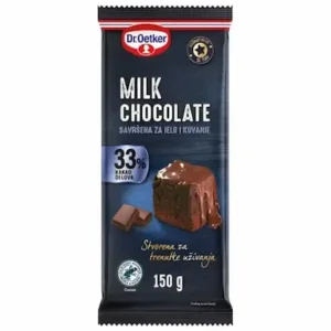 DR. OETKER Mlečna čokolada za kuvanje i jelo 33 kakao delova 150g