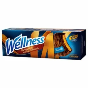 WELLNESS keks karamela mlečna čokolada 185g