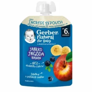 GERBER voćni pire jabuka borovnica i banana 80g